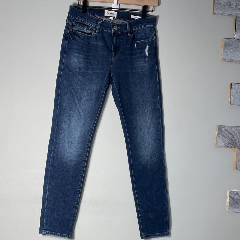 Frame Denim Dark Blue Straight Leg Jeans